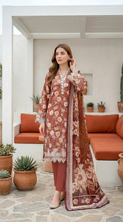 Lakhany Komal Vol-02 Embroidered Lawn Unstitched 3Pc Suit LG-IZ-0605