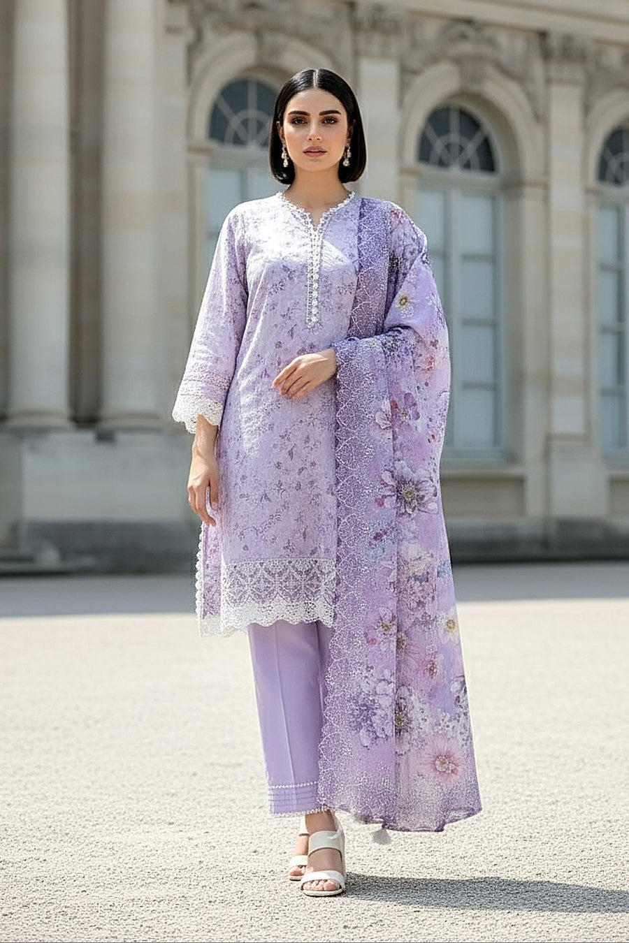 Lakhany Komal Embroidered Lawn Unstitched 3Pc Suit LG-MM-0921