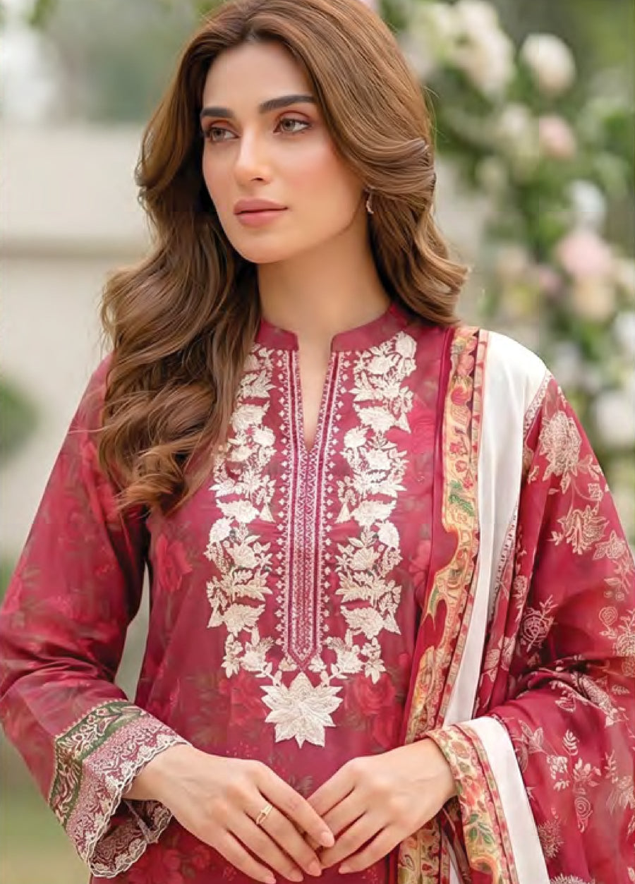 Lakhany Summer Essentials Embroidered Lawn Unstitched 3Pc Suit LG-MM-1031