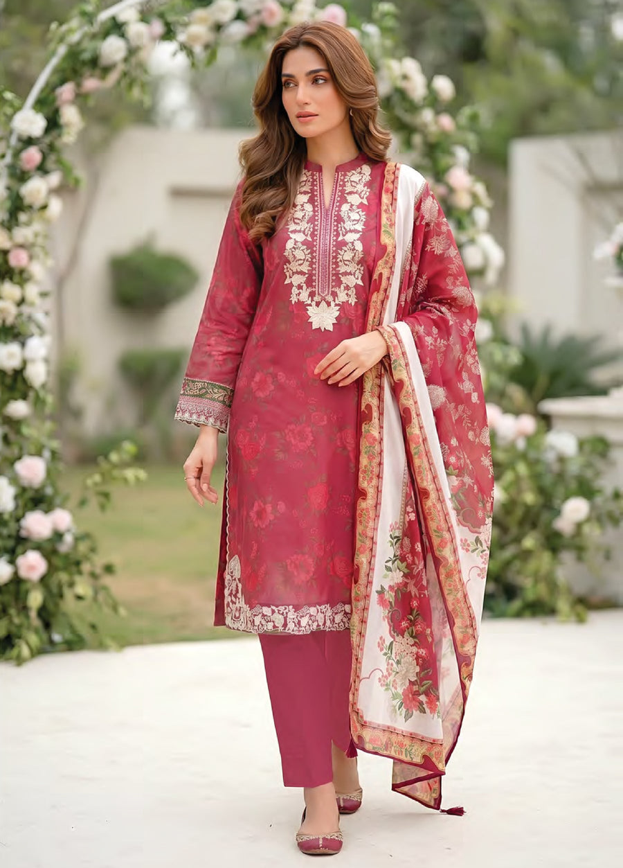Lakhany Summer Essentials Embroidered Lawn Unstitched 3Pc Suit LG-MM-1031