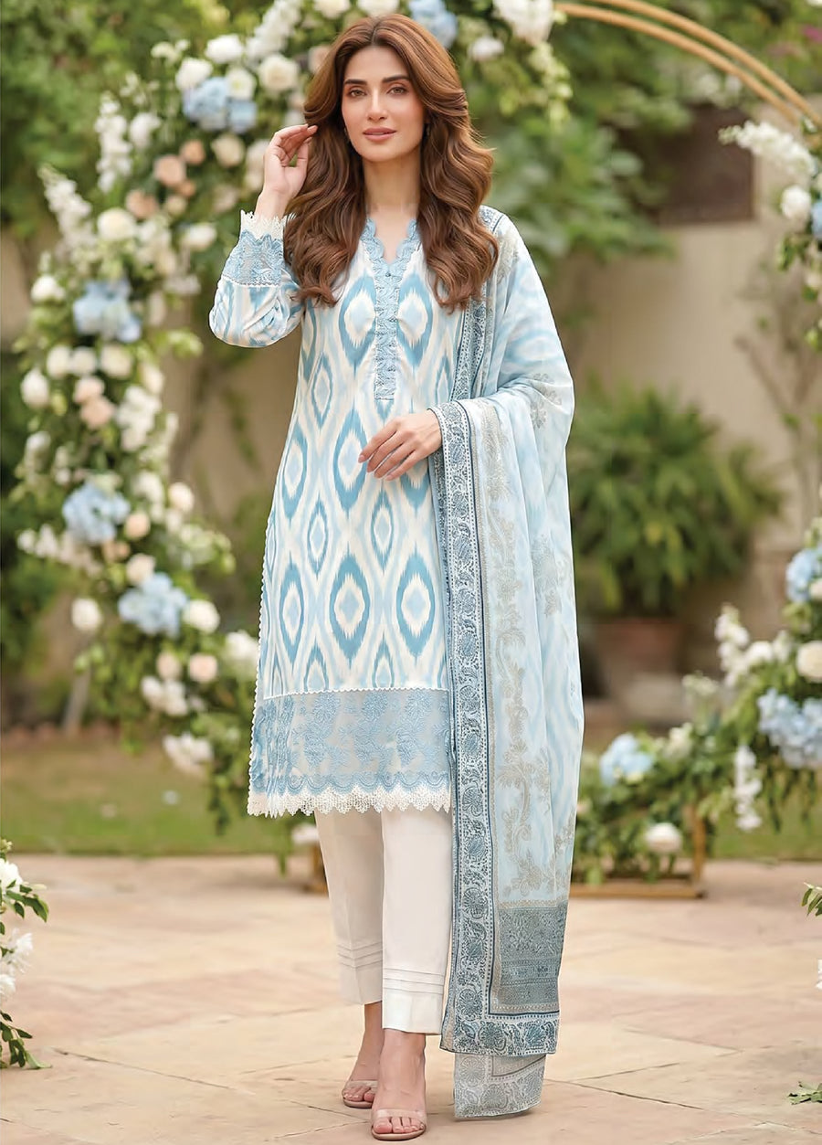 Lakhany Summer Essentials Embroidered Lawn Unstitched 3Pc Suit LG-MM-1032