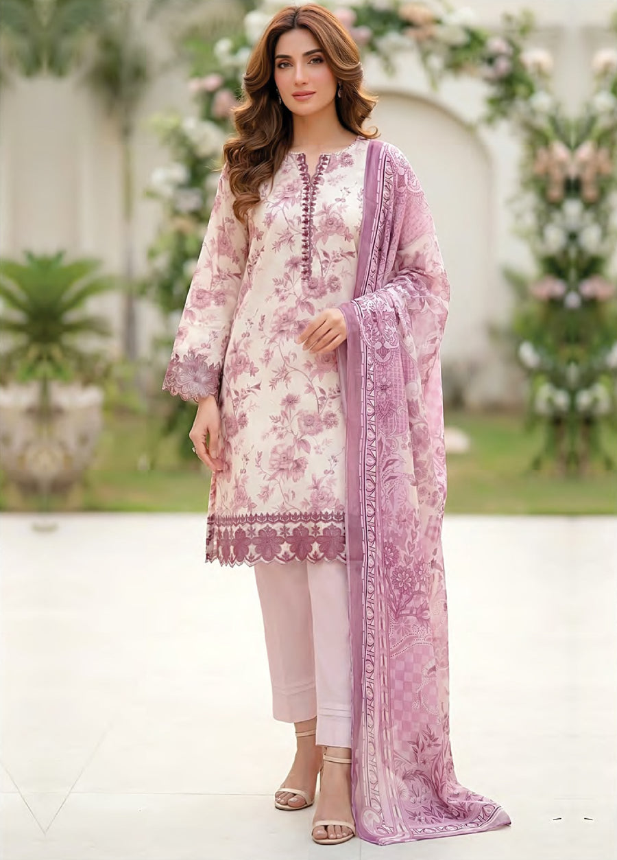 Lakhany Summer Essentials Embroidered Lawn Unstitched 3Pc Suit LG-MM-1035