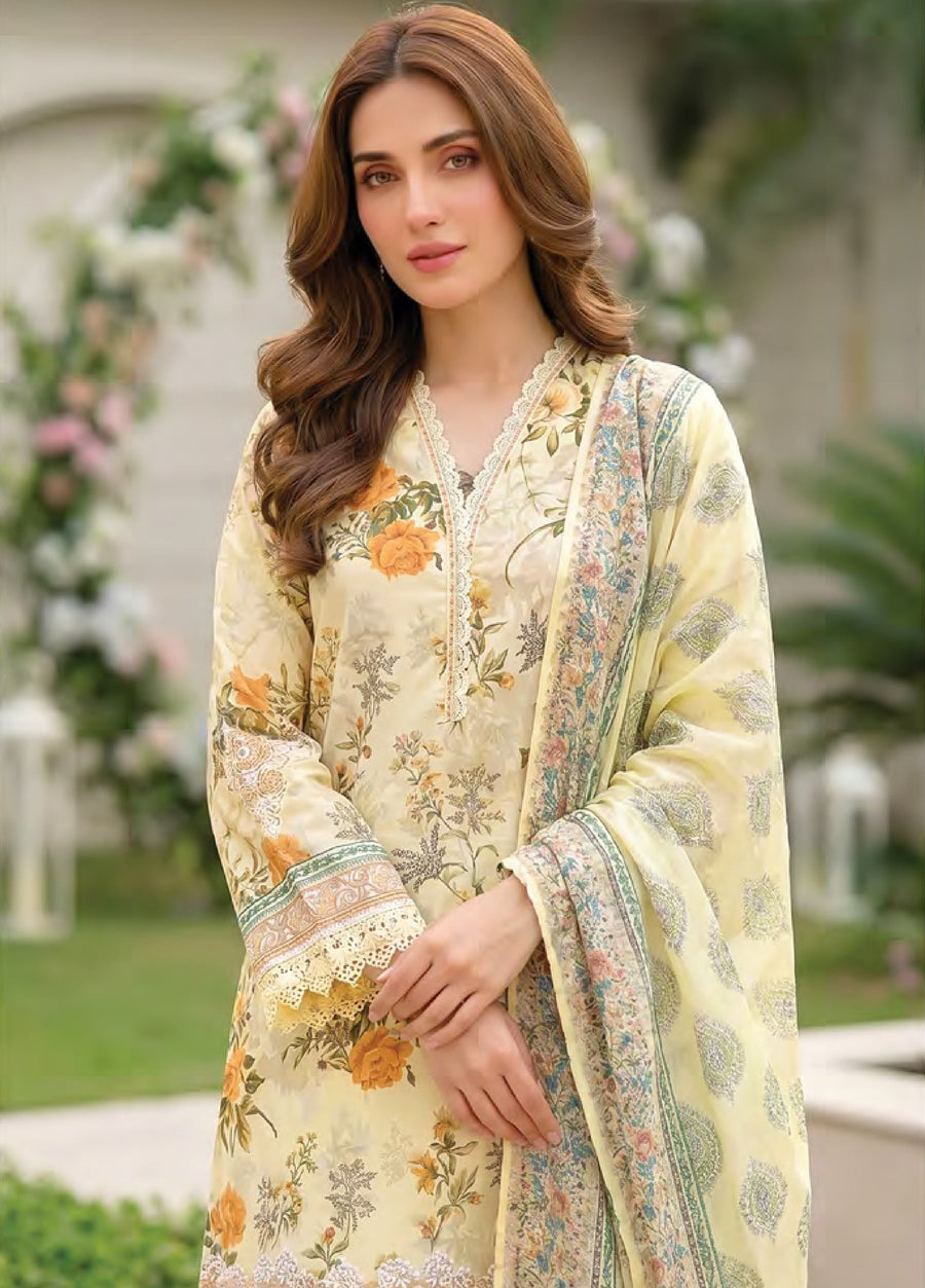 Lakhany Summer Essentials Embroidered Lawn Unstitched 3Pc Suit LG-MM-1037