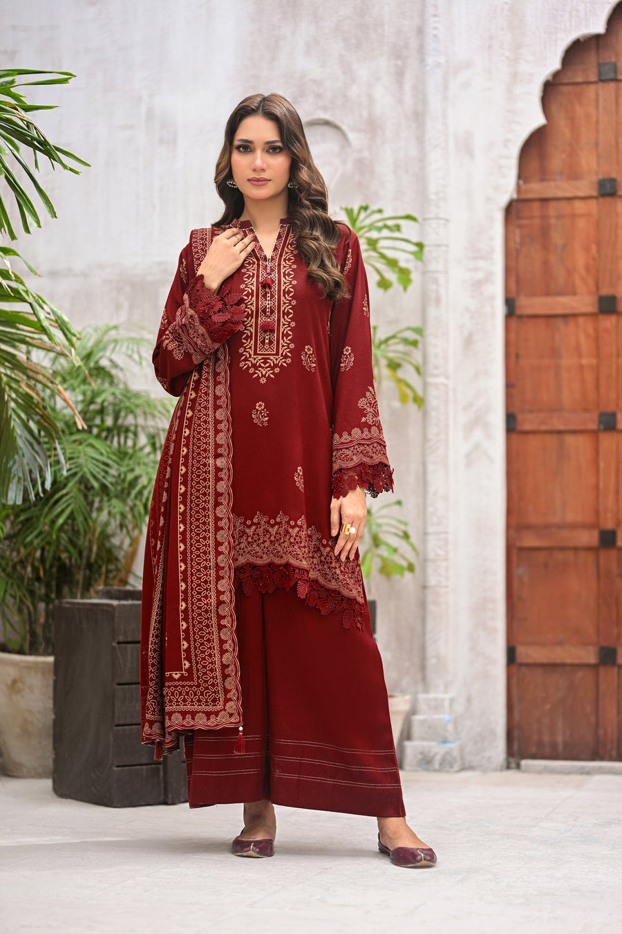 Lakhany Printed Pashmina Unstitched 3Pc Suit LG-RK-0082-A