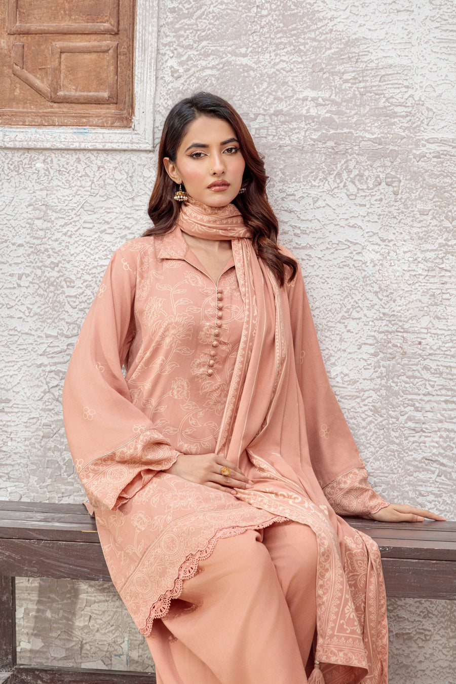 Lakhany Printed Pashmina Unstitched 3Pc Suit LG-RK-0091-A