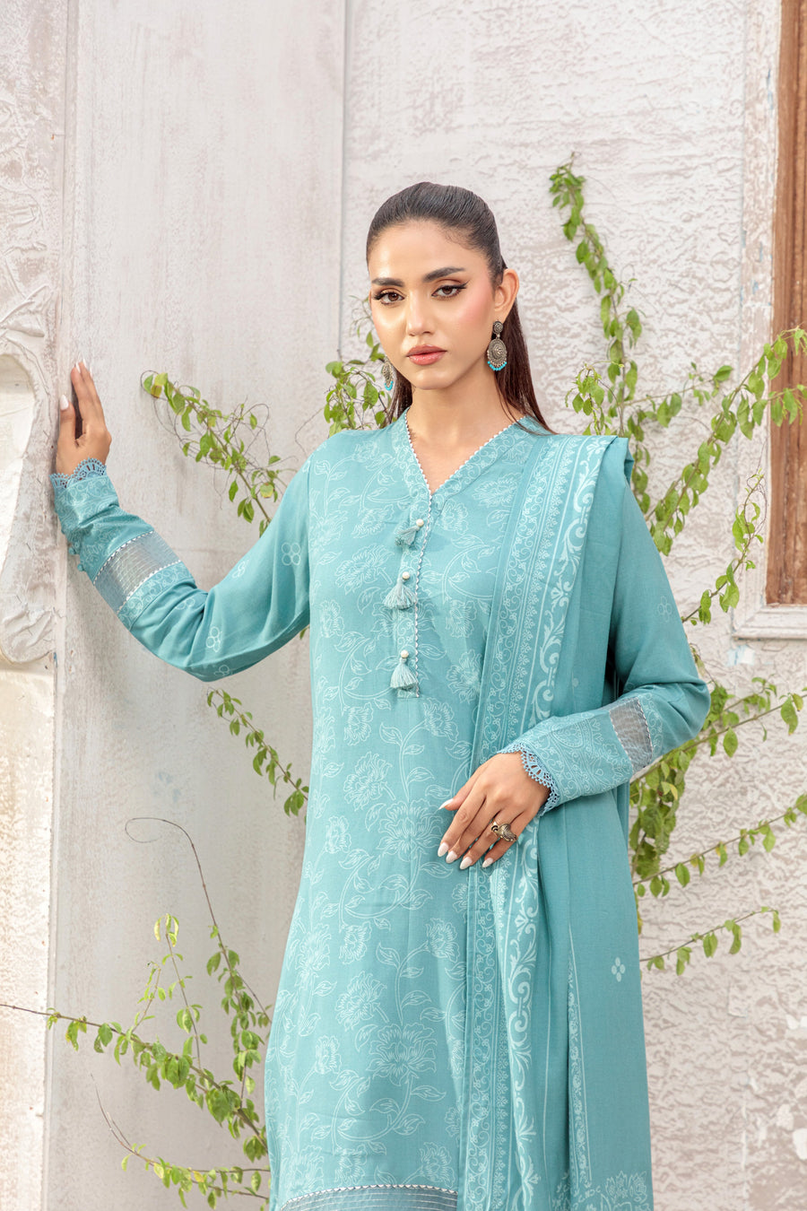 Lakhany Printed Pashmina Unstitched 3Pc Suit LG-RK-0091-B