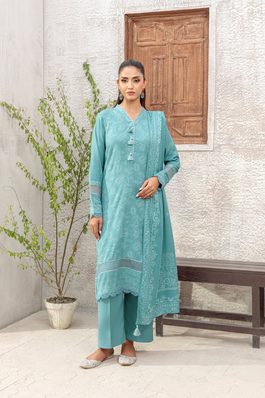 Lakhany Printed Pashmina Unstitched 3Pc Suit LG-RK-0091-B