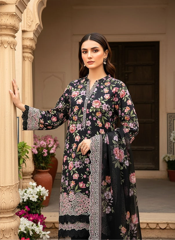 Lakhany Summer Essentials Embroidered Lawn Unstitched 3Pc Suit LG-RK-0098