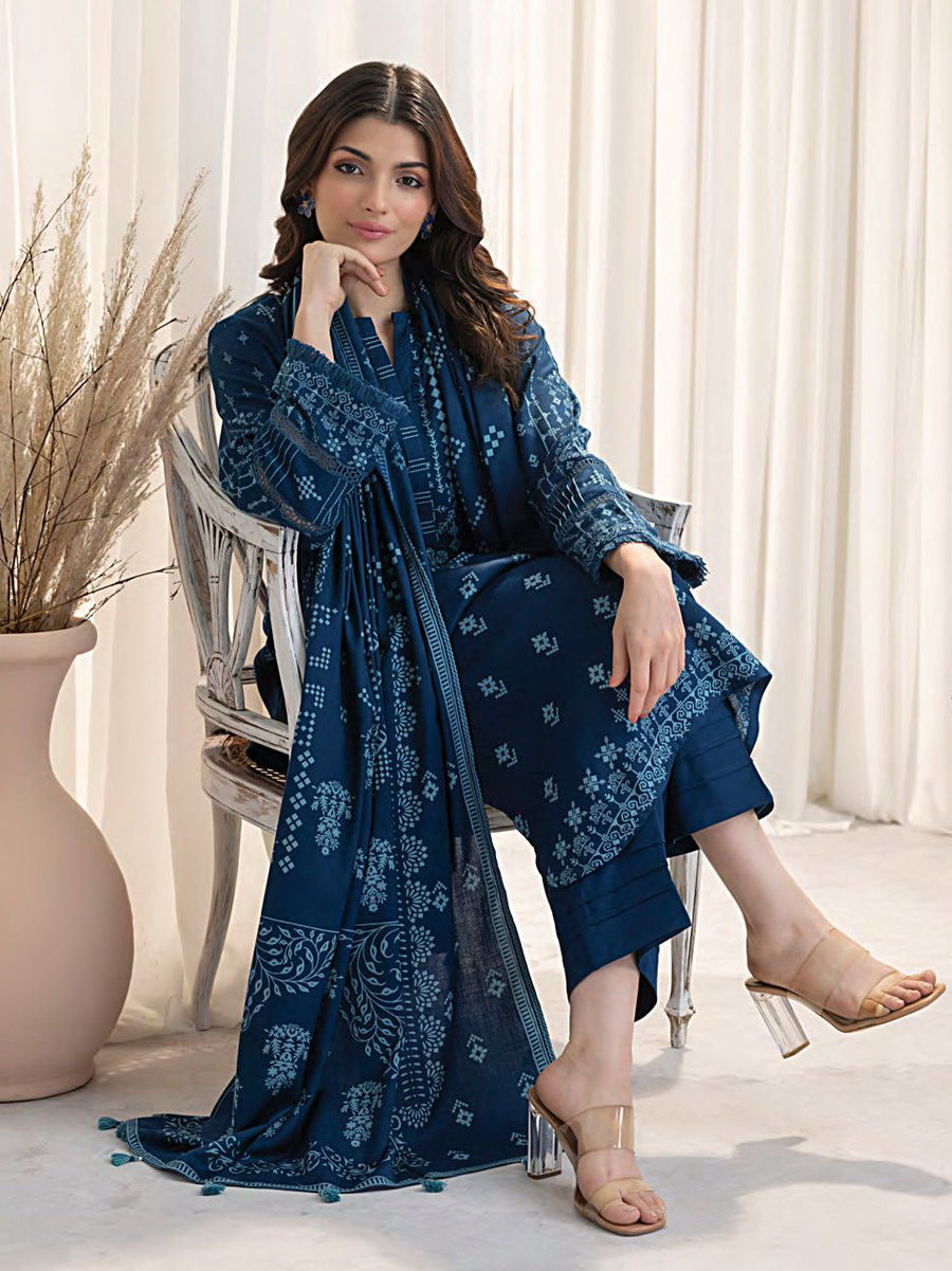 Lakhany Cashmi Wool Unstitched Printed 3Pc Suit LG-RL-0127-A
