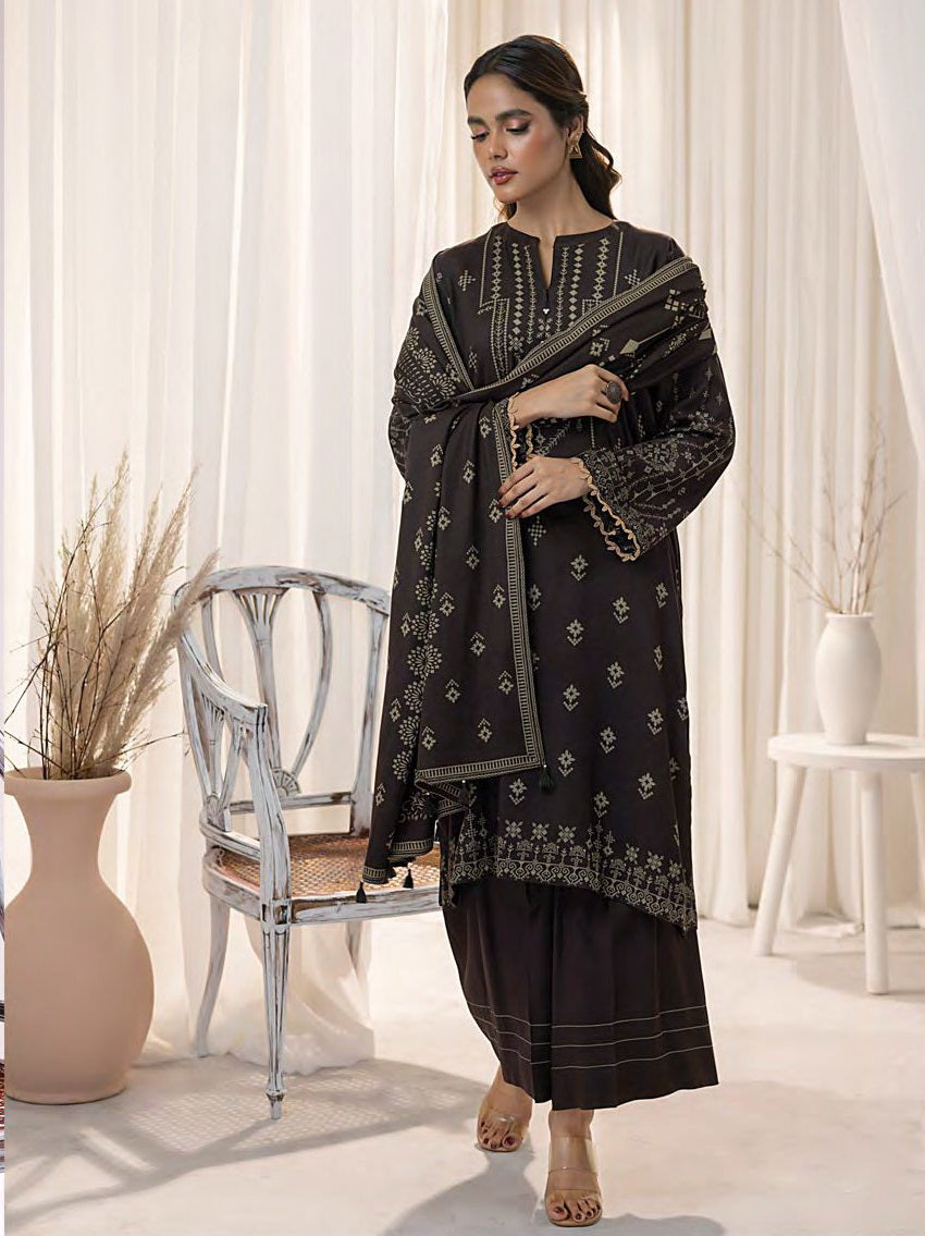 Lakhany Cashmi Wool Unstitched Printed 3Pc Suit LG-RL-0127-B