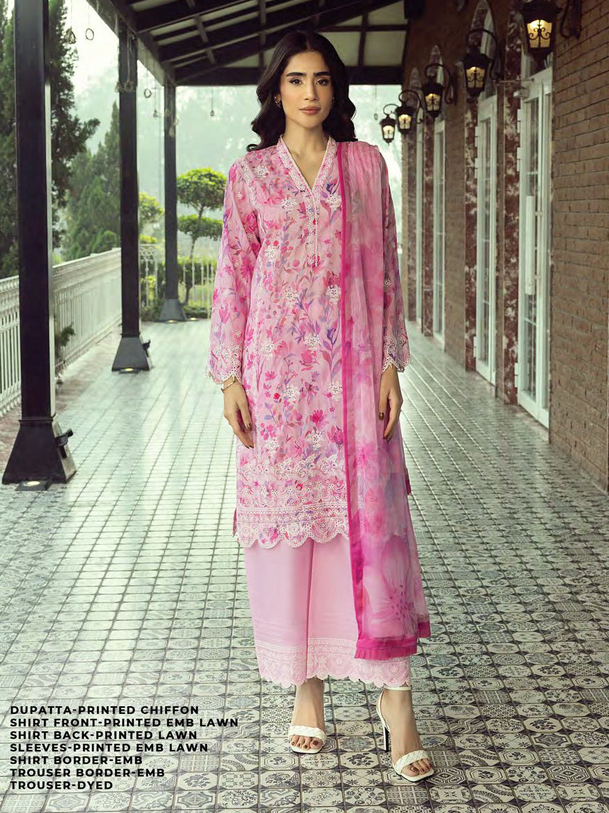 Lakhany Spring Embroidered Lawn Unstitched 3Pc Suit LG-RL-0134