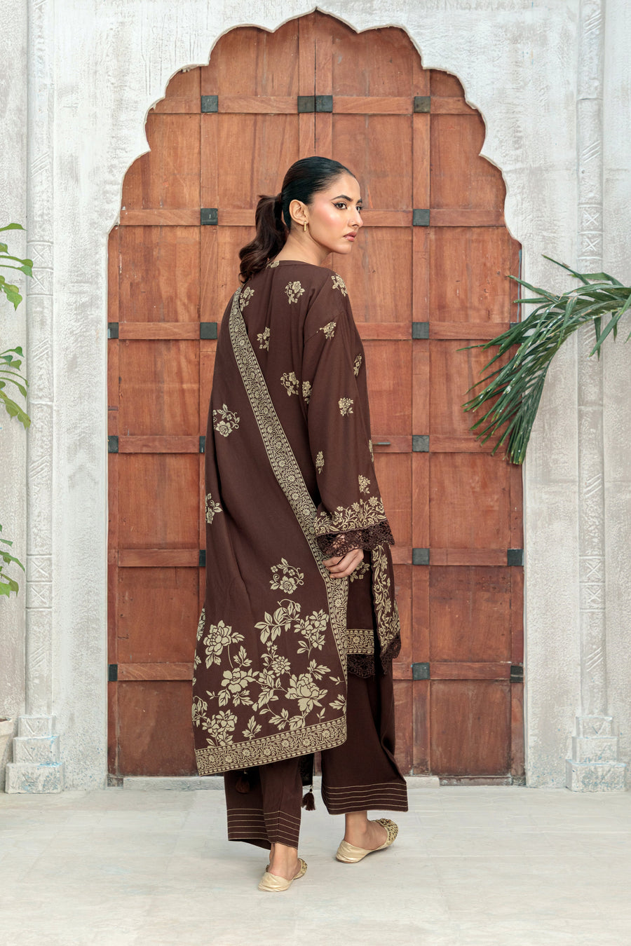 Lakhany Printed Pashmina Unstitched 3Pc Suit LG-RL-0335-C