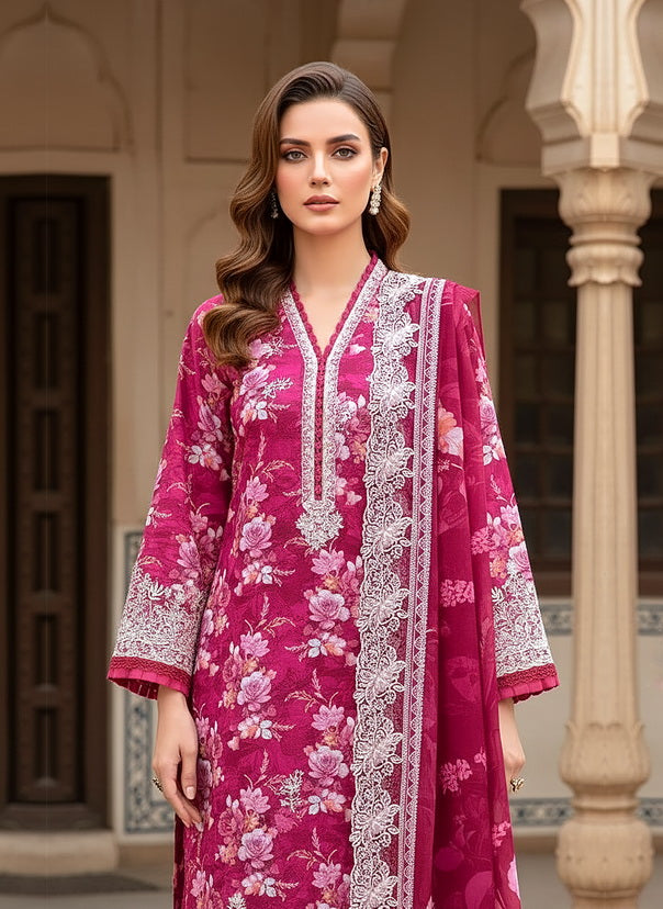 Lakhany Summer Essentials Embroidered Lawn Unstitched 3Pc Suit LG-RL-0363