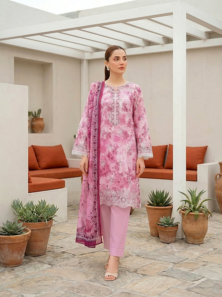 Lakhany Komal Vol-02 Embroidered Lawn Unstitched 3Pc Suit LG-RL-0465