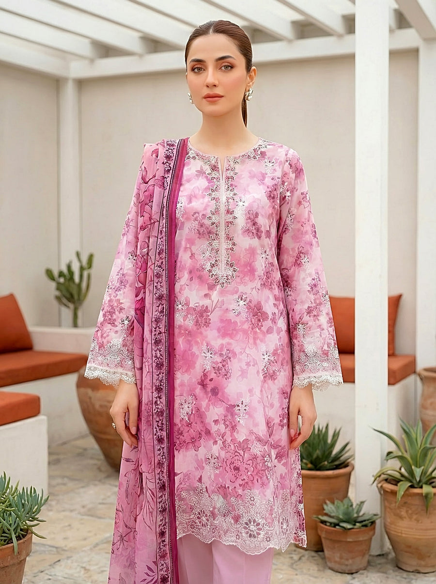 Lakhany Komal Vol-02 Embroidered Lawn Unstitched 3Pc Suit LG-RL-0465