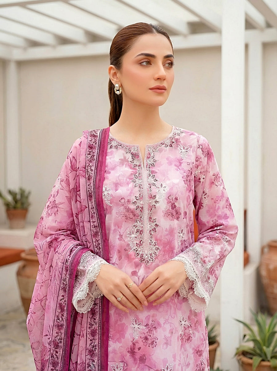 Lakhany Komal Vol-02 Embroidered Lawn Unstitched 3Pc Suit LG-RL-0465