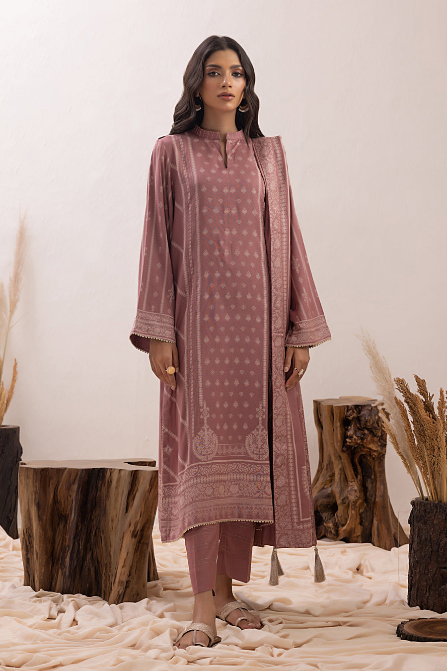Lakhany Pashmina Printed Unstitched 3 Piece Suit LG-RM-0011-A