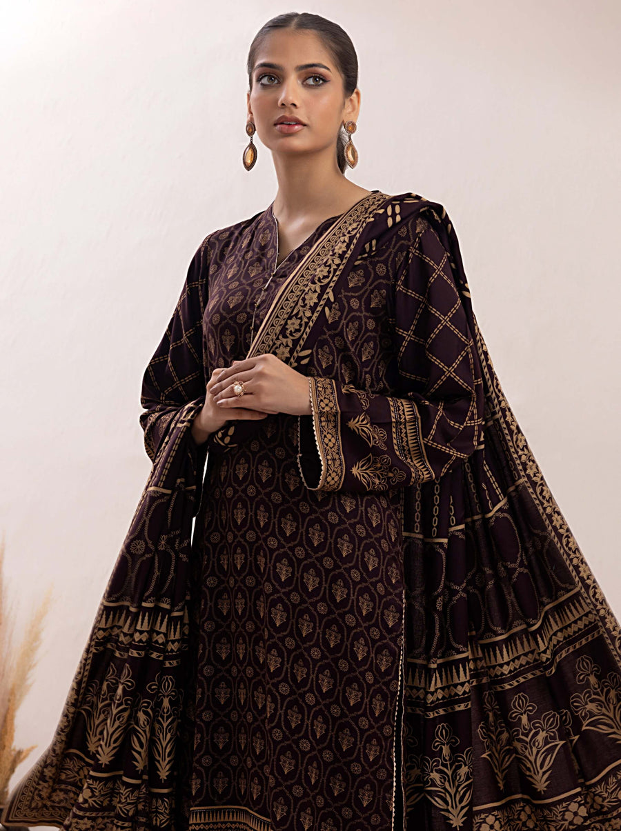 Lakhany Pashmina Printed Unstitched 3 Piece Suit LG-RM-0012-C