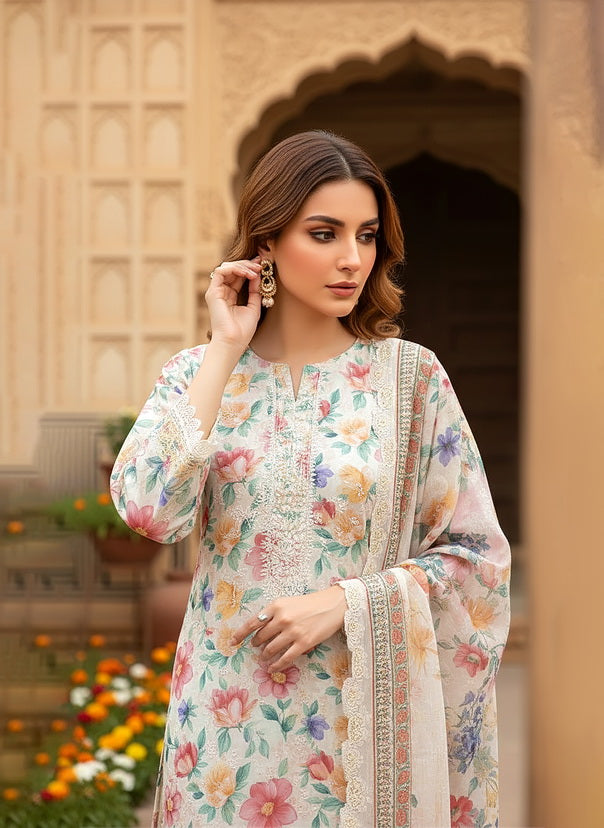 Lakhany Summer Essentials Embroidered Lawn Unstitched 3Pc Suit LG-SG-0049