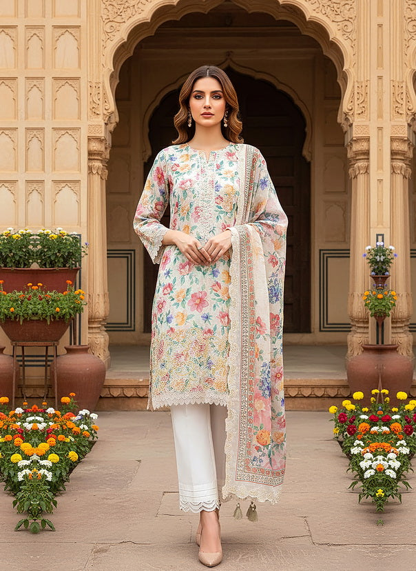 Lakhany Summer Essentials Embroidered Lawn Unstitched 3Pc Suit LG-SG-0049