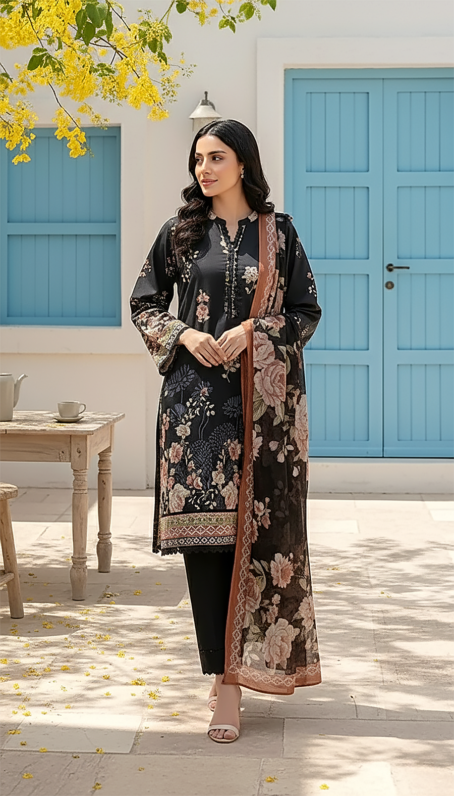Lakhany Summer Prints Lawn Unstitched 3Pc Suit LG-SG-0087