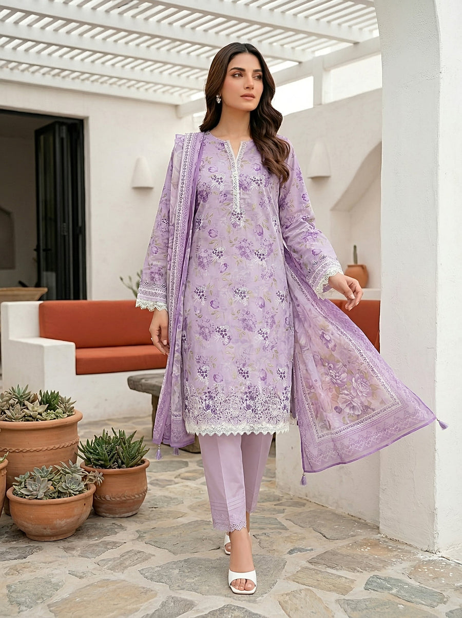 Lakhany Komal Vol-02 Embroidered Lawn Unstitched 3Pc Suit LG-SG-0120