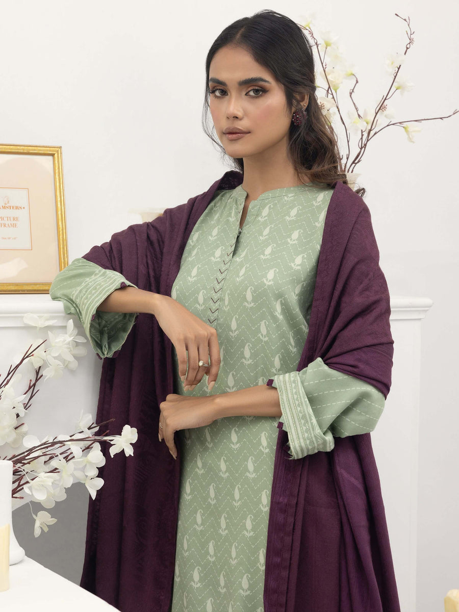 Lakhany by LSM Pashmina Printed Unstitched 3Pc Suit LG-SR-0131-A