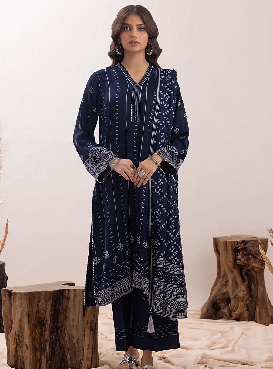 Lakhany Pashmina Printed Unstitched 3 Piece Suit LG-SR-0148-A