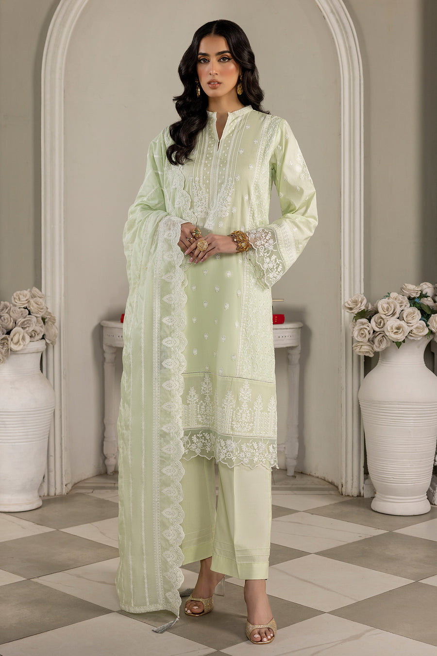 Lakhany Festive Eid Embroidered Lawn Unstitched 3Pc Suit LG-SR-0175