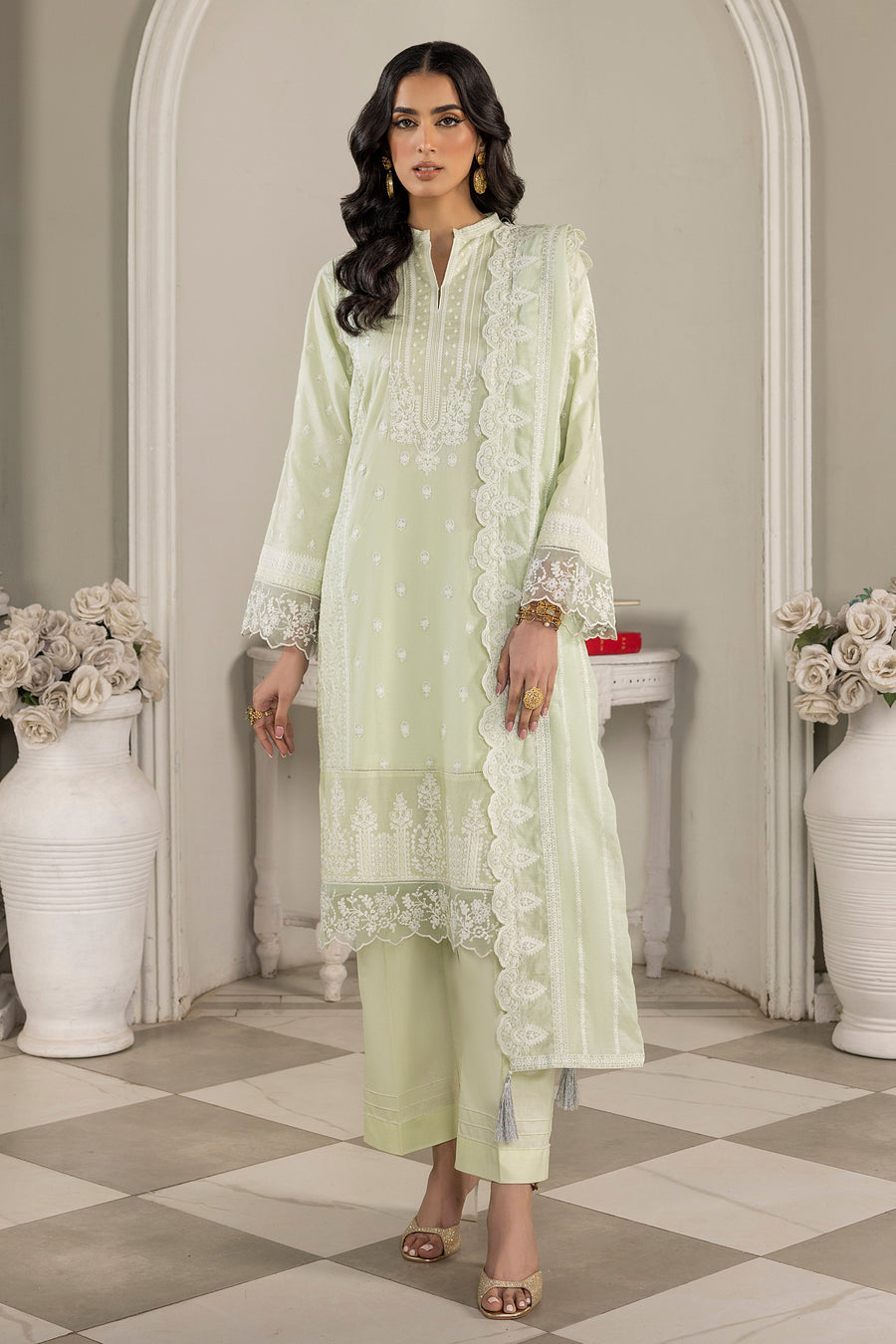 Lakhany Festive Eid Embroidered Lawn Unstitched 3Pc Suit LG-SR-0175