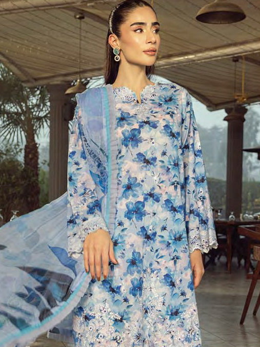 Lakhany Spring Embroidered Lawn Unstitched 3Pc Suit LG-UB-0102