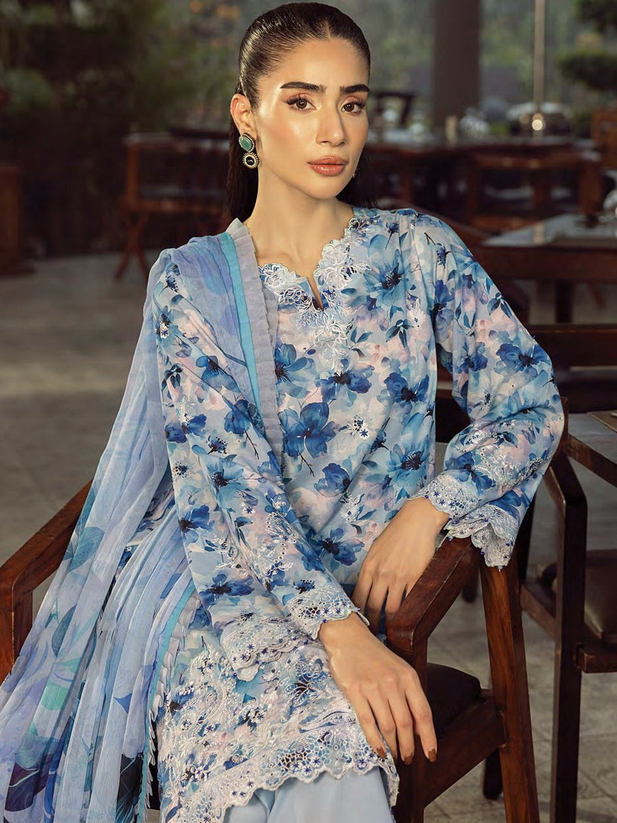 Lakhany Spring Embroidered Lawn Unstitched 3Pc Suit LG-UB-0102