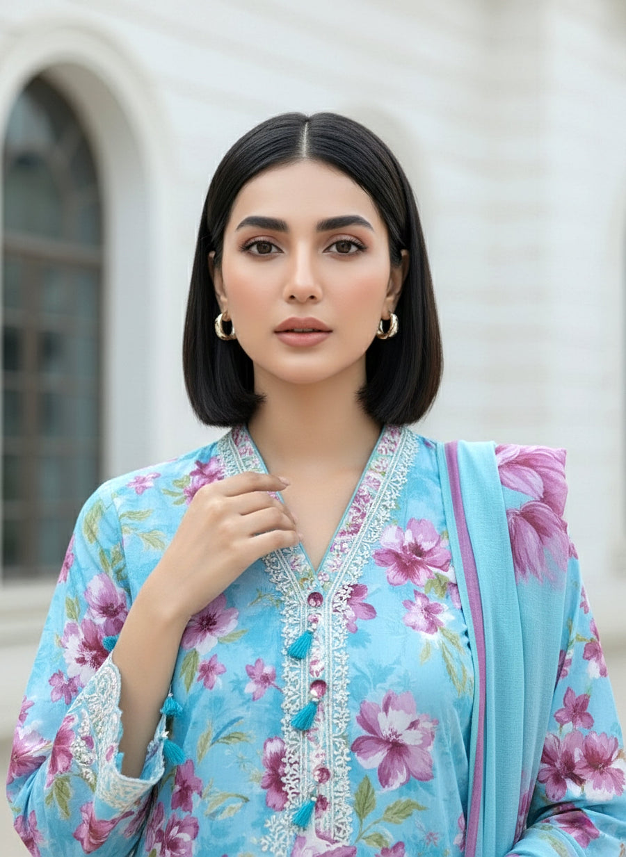 Lakhany Komal Embroidered Lawn Unstitched 3Pc Suit LG-UB-0339