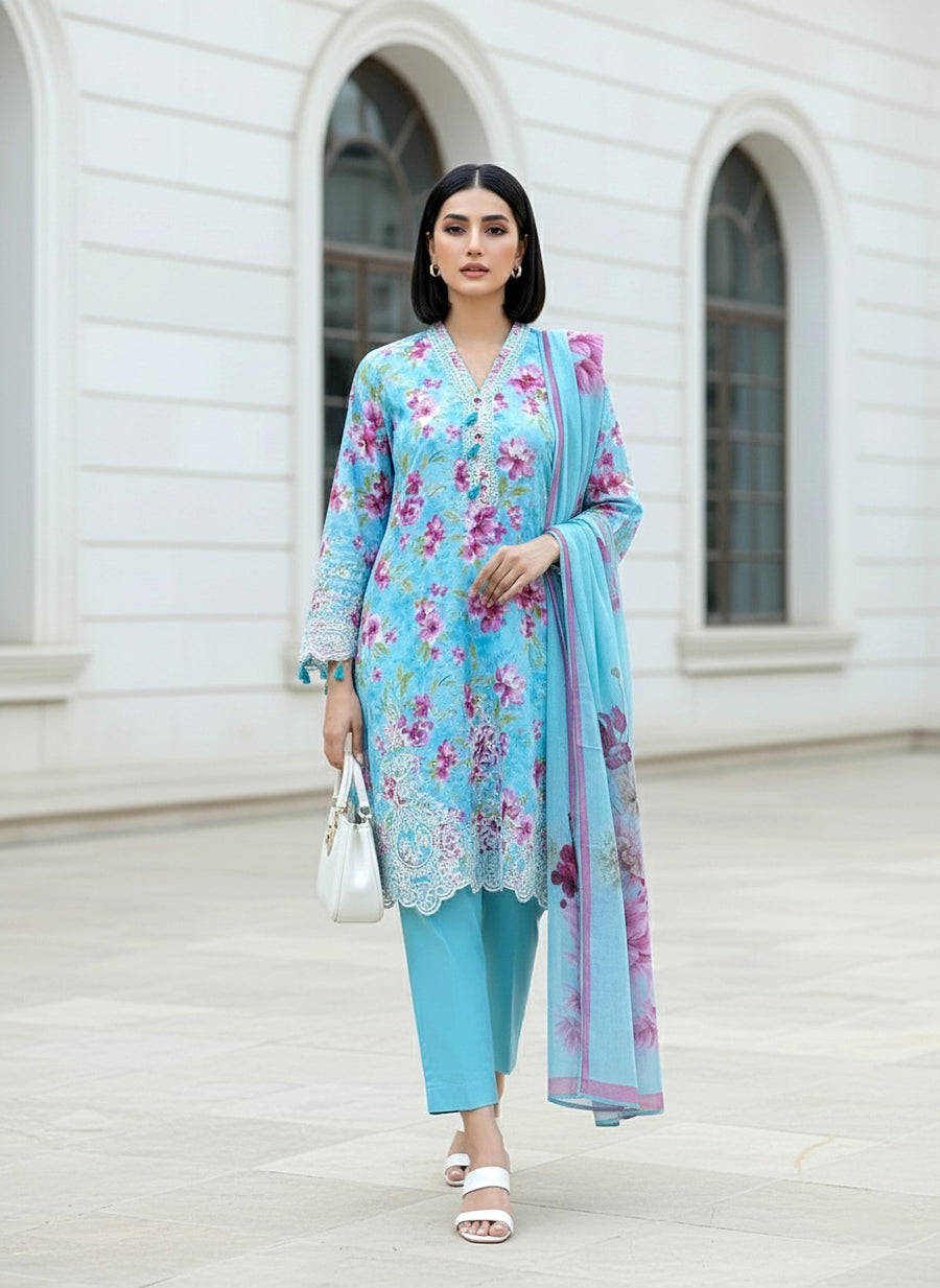 Lakhany Komal Embroidered Lawn Unstitched 3Pc Suit LG-UB-0339