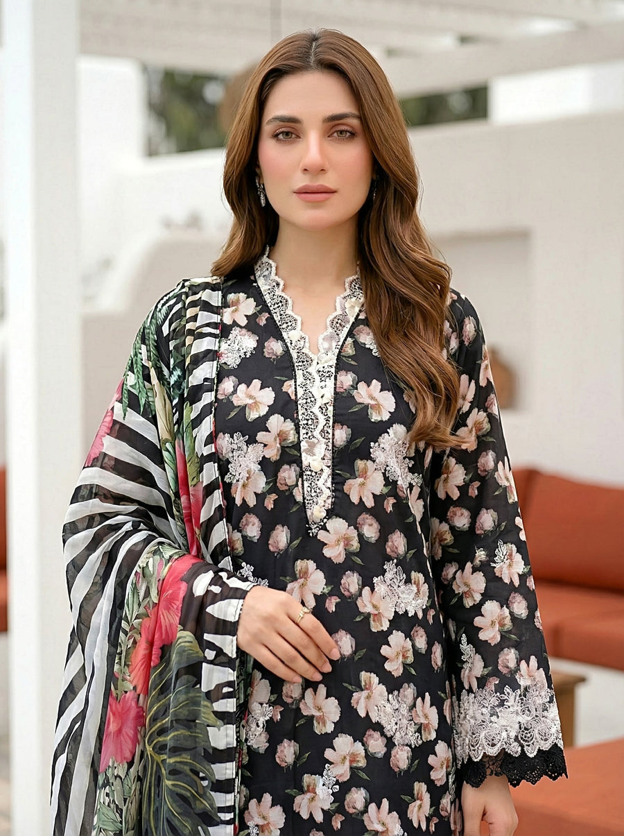 Lakhany Komal Vol-02 Embroidered Lawn Unstitched 3Pc Suit LG-UB-0353