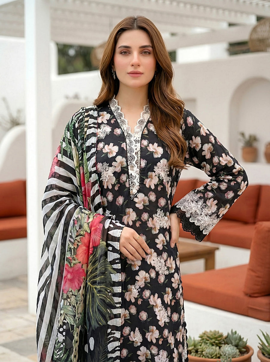 Lakhany Komal Vol-02 Embroidered Lawn Unstitched 3Pc Suit LG-UB-0353