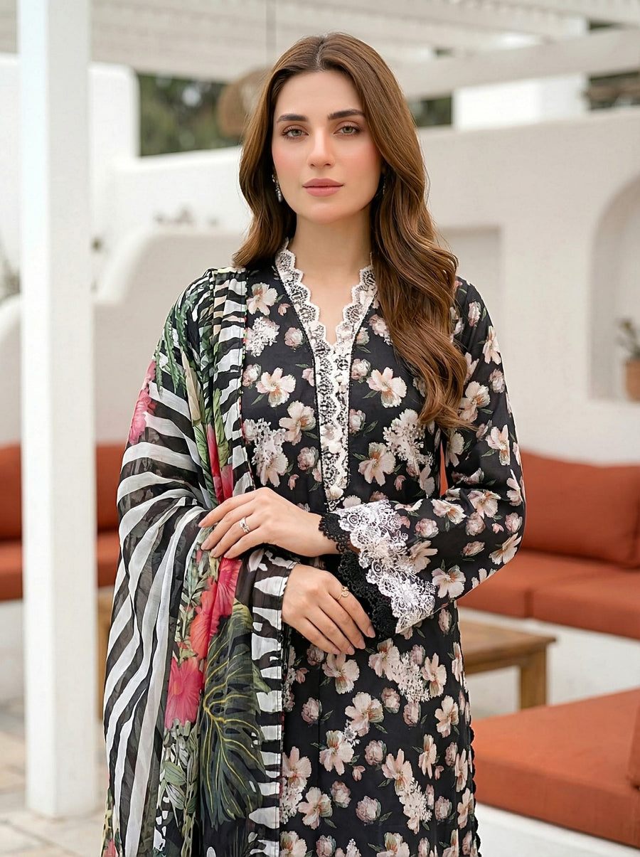 Lakhany Komal Vol-02 Embroidered Lawn Unstitched 3Pc Suit LG-UB-0353
