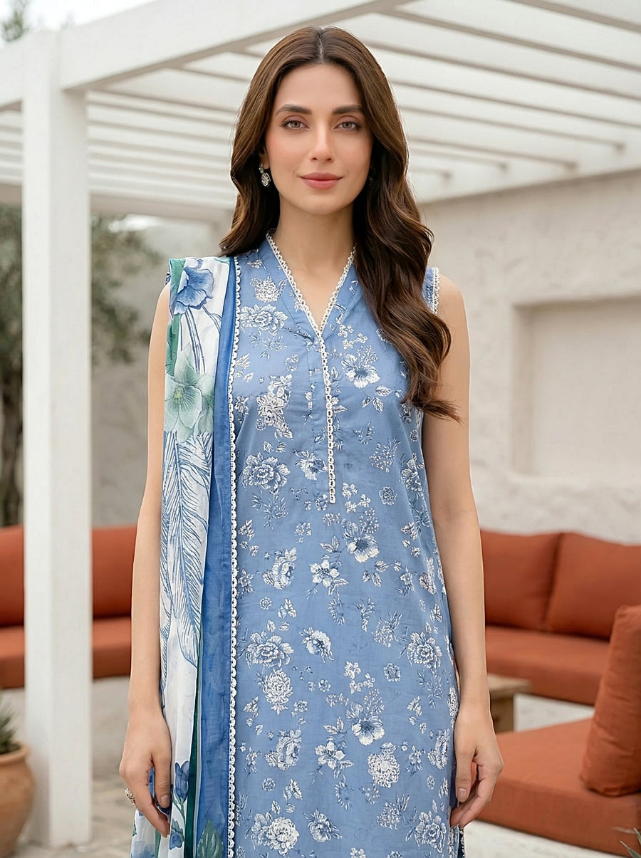 Lakhany Komal Vol-02 Embroidered Lawn Unstitched 3Pc Suit LG-UB-0360