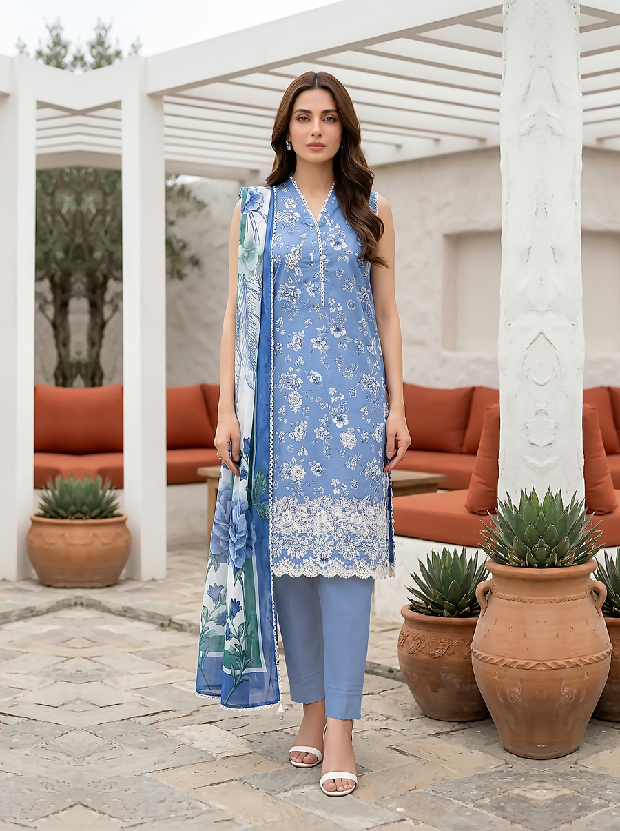 Lakhany Komal Vol-02 Embroidered Lawn Unstitched 3Pc Suit LG-UB-0360