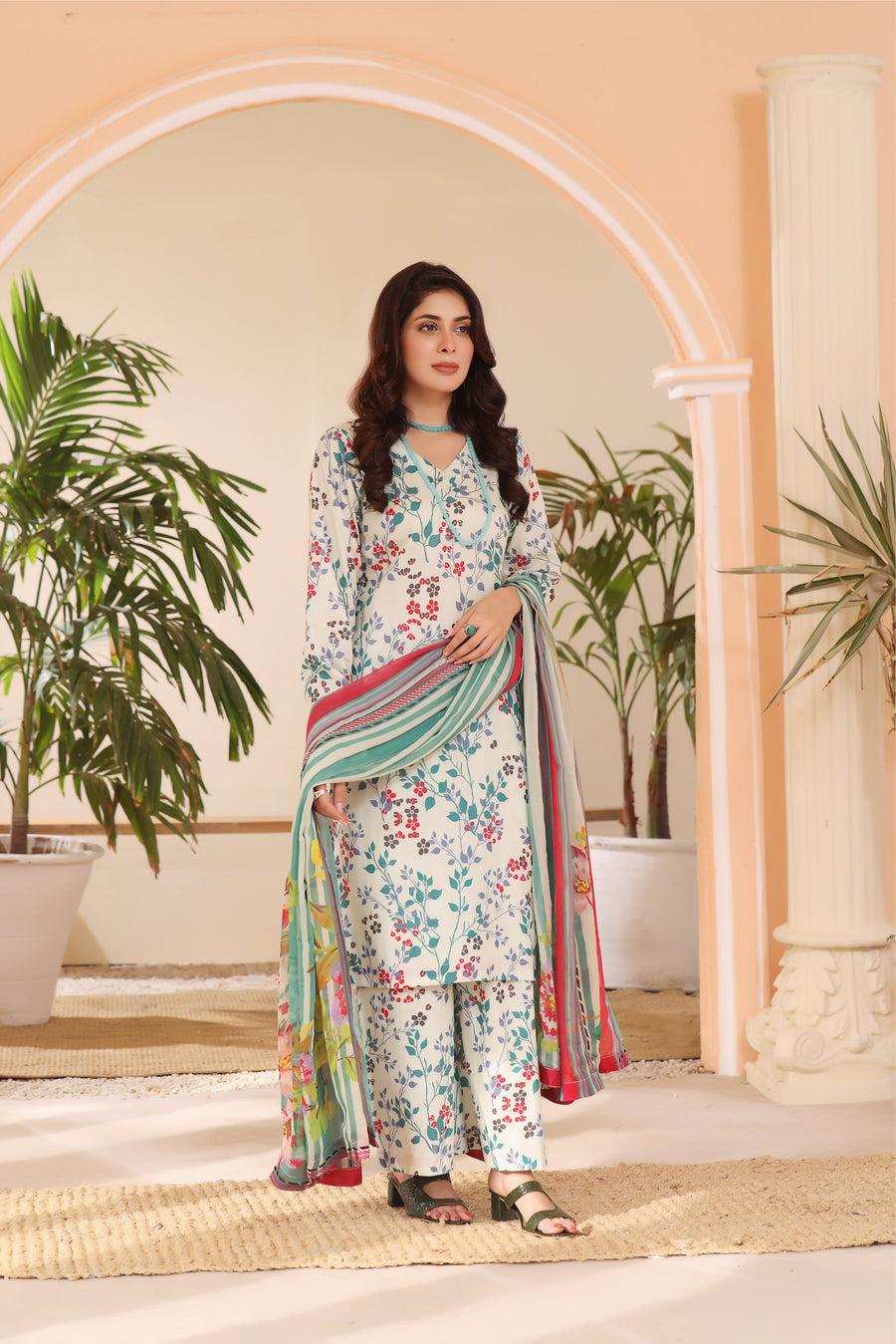 Feathers Premium Printed Lawn Unstitched 3Pc Suit LILY-FT232