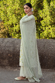 Cross Stitch Premium Embroidered Lawn Unstitched 3Pc Suit D-14 Lime Primrose