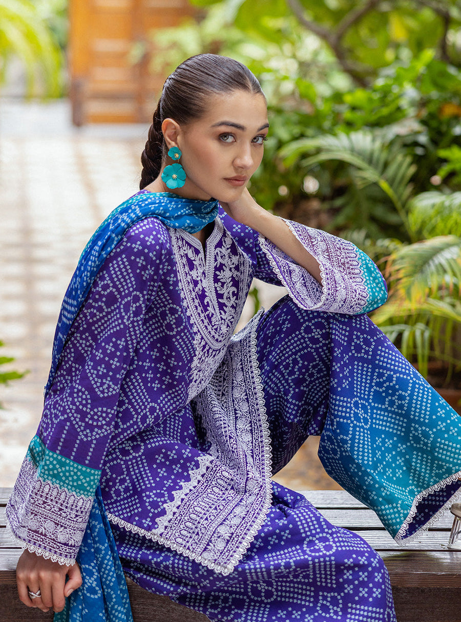 Zainab Chottani Tahra Embroidered Lawn Unstitched 3Pc Suit D-03 LISA