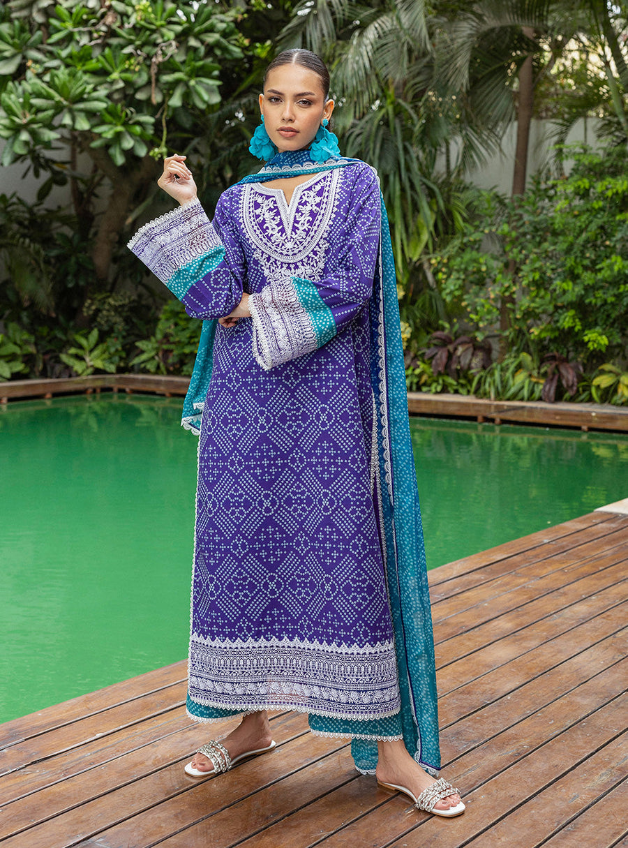 Zainab Chottani Tahra Embroidered Lawn Unstitched 3Pc Suit D-03 LISA