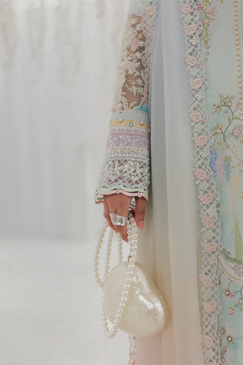 Qalamkar Luxe Silk Unstitched Embroidered 3Pc Suit LK-01 KEEVA
