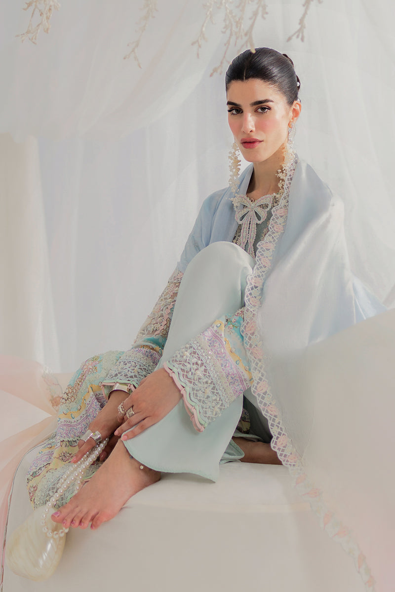 Qalamkar Luxe Silk Unstitched Embroidered 3Pc Suit LK-01 KEEVA