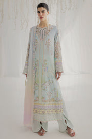 Qalamkar Luxe Silk Unstitched Embroidered 3Pc Suit LK-01 KEEVA