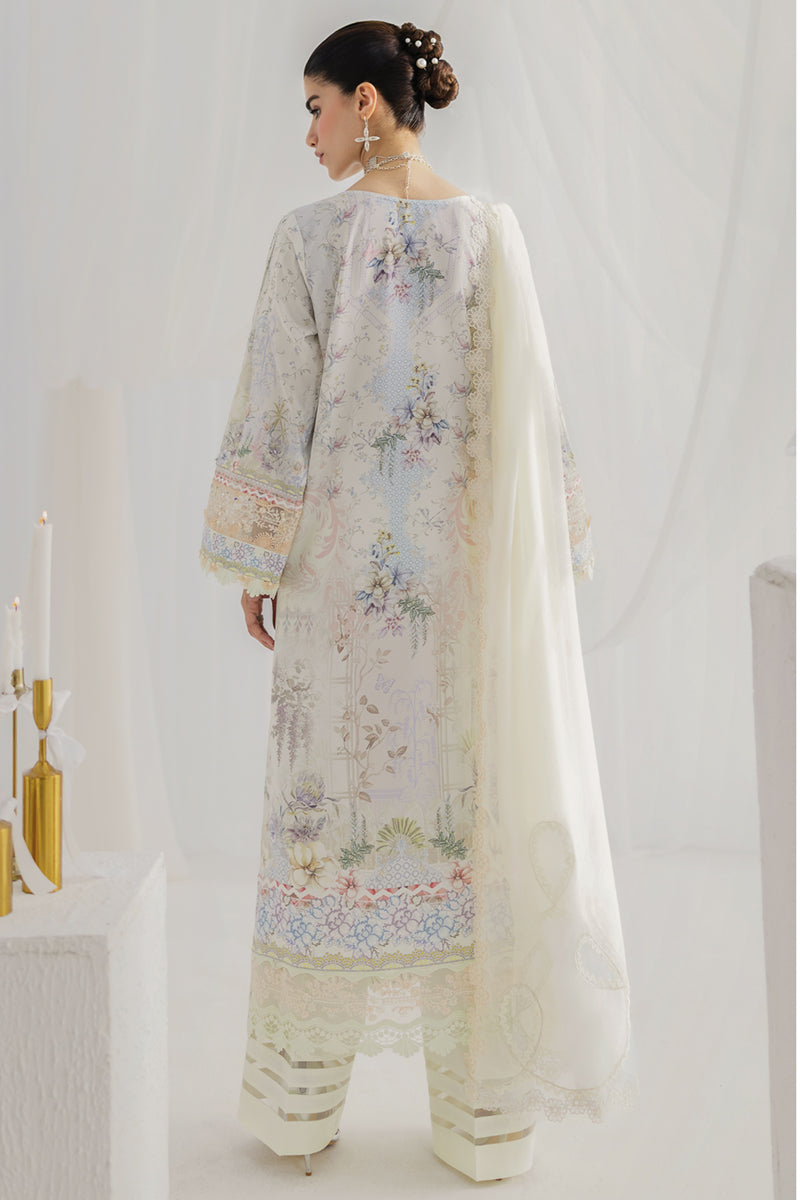 Qalamkar Luxe Silk Unstitched Embroidered 3Pc Suit LK-02 ROISIN