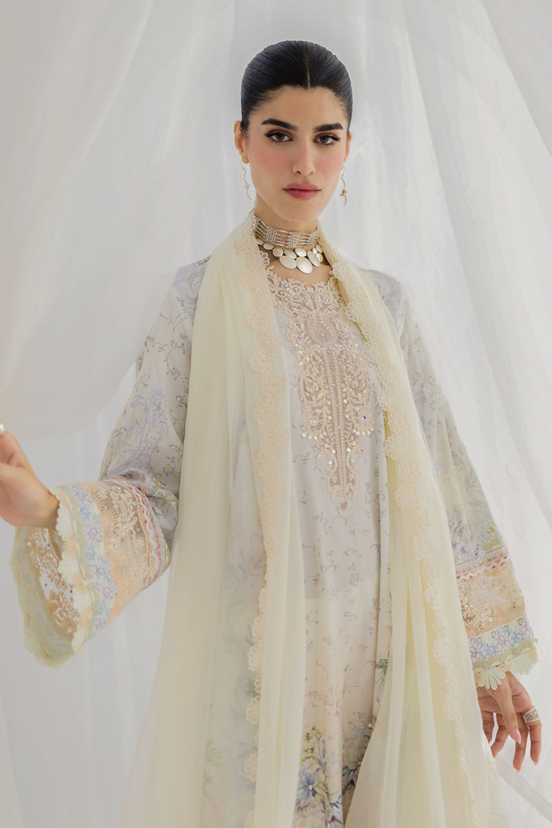 Qalamkar Luxe Silk Unstitched Embroidered 3Pc Suit LK-02 ROISIN