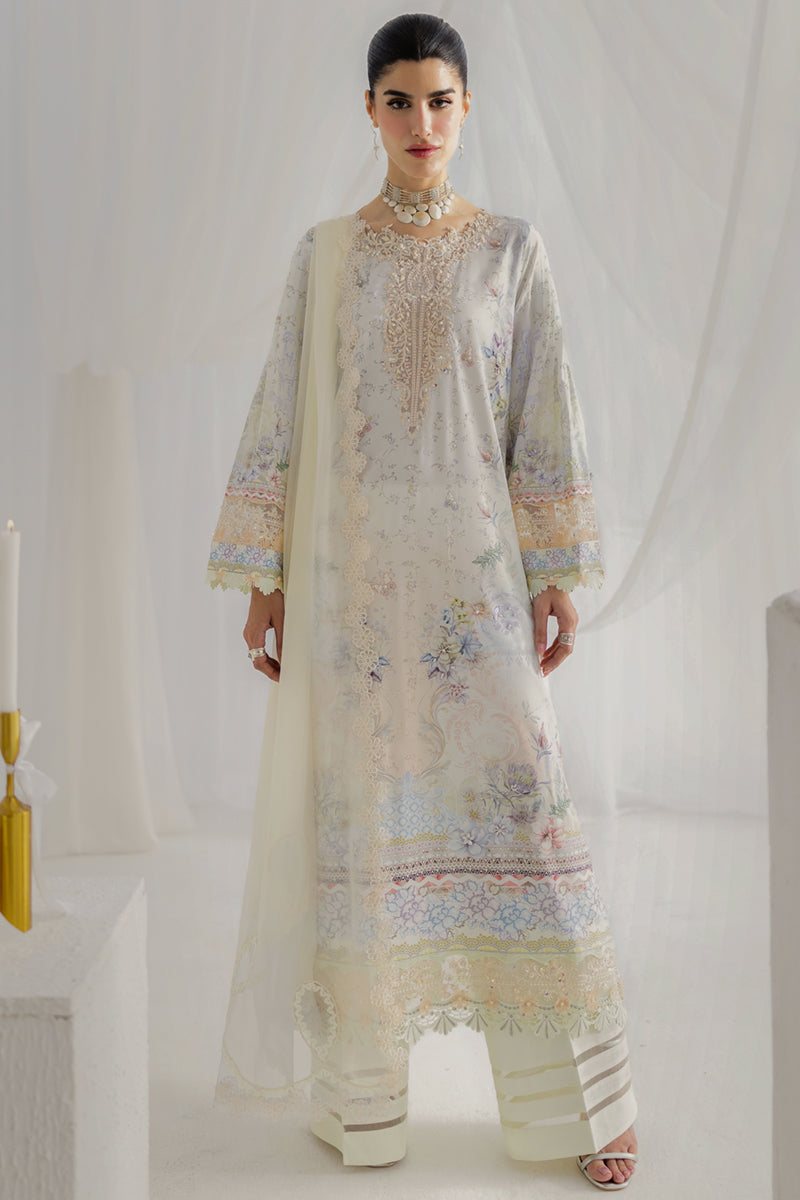 Qalamkar Luxe Silk Unstitched Embroidered 3Pc Suit LK-02 ROISIN
