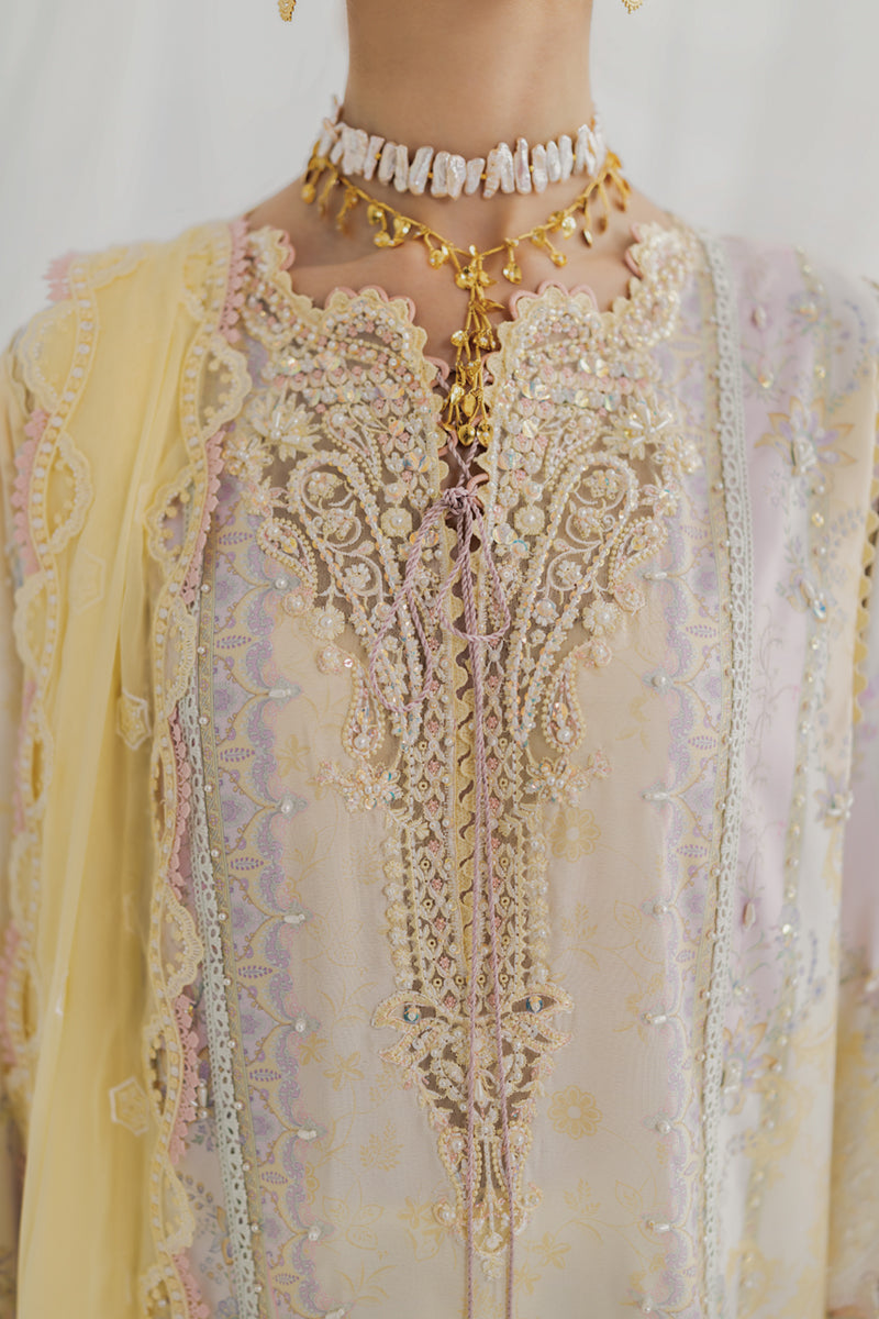 Qalamkar Luxe Silk Unstitched Embroidered 3Pc Suit LK-03 LENI